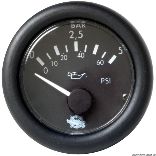 Pressione olio 0-5 bar 12 V nero - 27.429.01